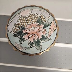 Vintage Andrea by Sadek Floral Ceramic Powder / Trinket Box
